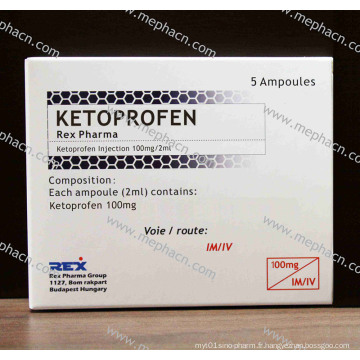 Ketoprofen Injection 100mg / 2ml, Ketoprofen pour Injection